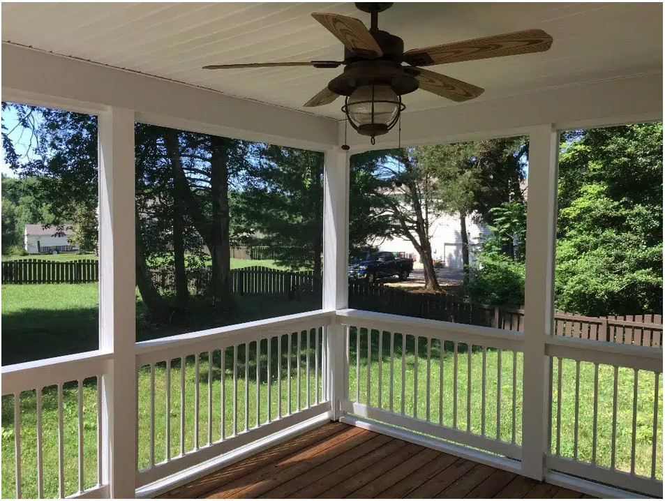 Porch Screen with Views of Backyard